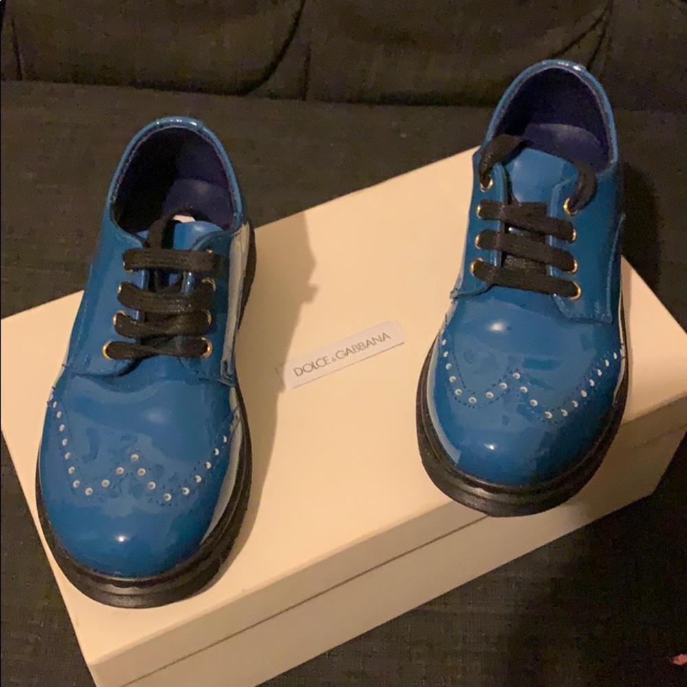 Cobalt Blue Dolce And Gabbana Kids Shoes